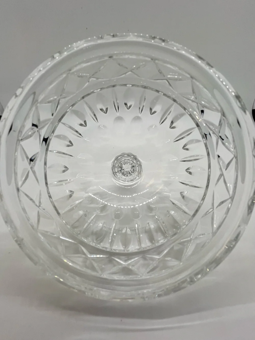 Neiman Marcus Lead Crystal Covered Round Butter Dish Made in Poland
